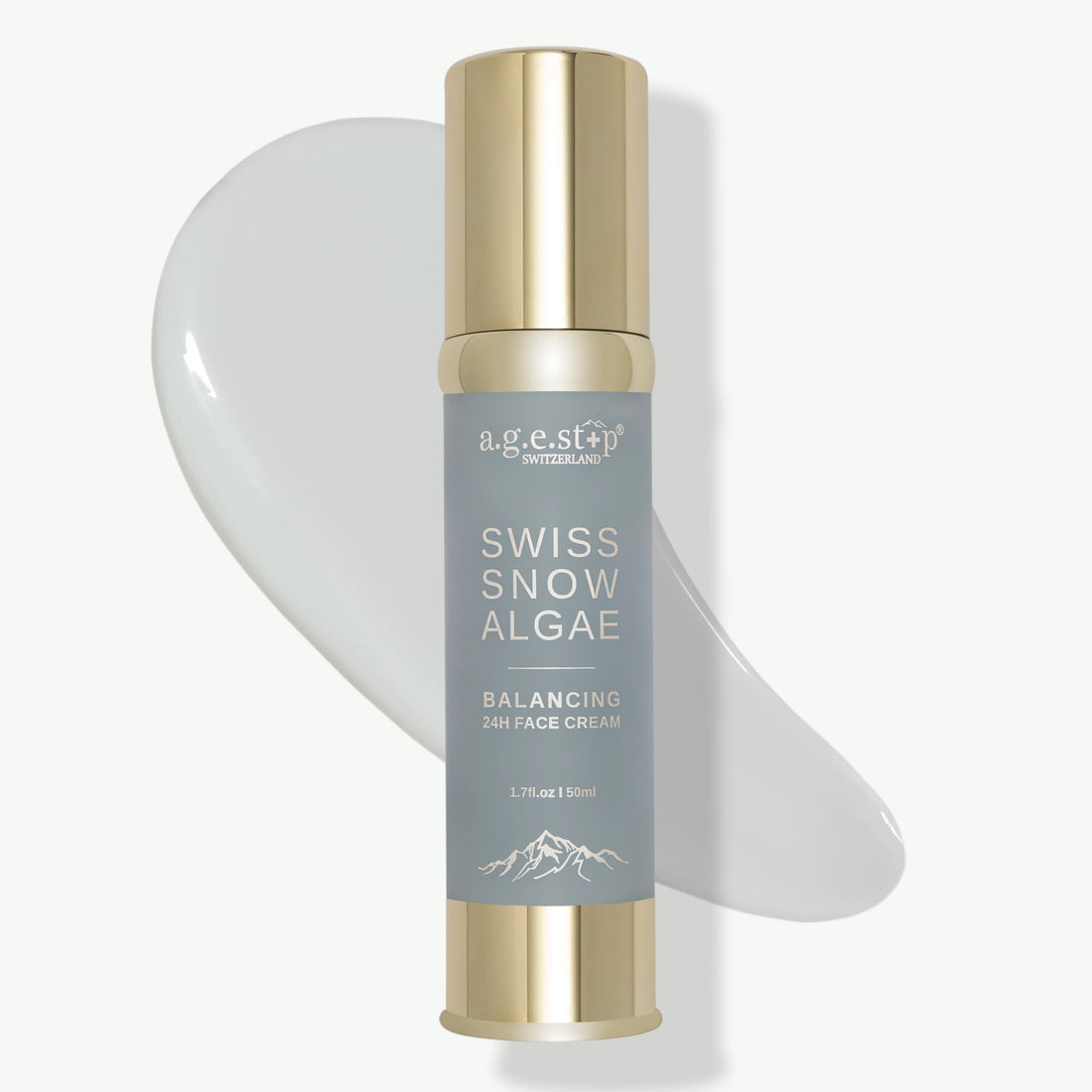 IŠANKSTINIS UŽSAKYMAS - AGE STOP SWISS SNOW ALGAE Balansuojantis 24 val. veido kremas su sniego dumbliais, 50 ml